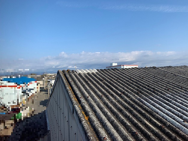 姫路市　工場屋根　スレート棟施工完了(遠目)