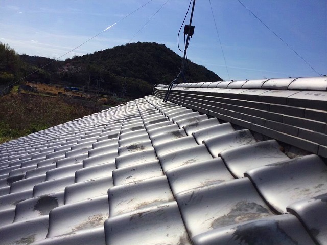 加古川市　屋根補修　のし瓦の水平な並び