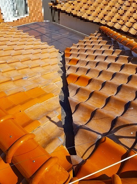 加古川市　屋根補修工事　瓦の復旧