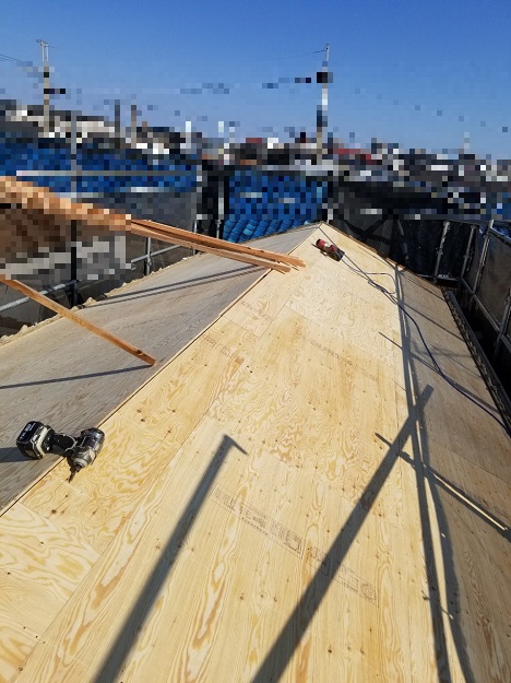 構造用合板12mmによる下地補強