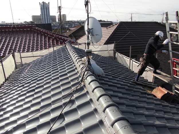 明石市　和瓦　劣化　施工前