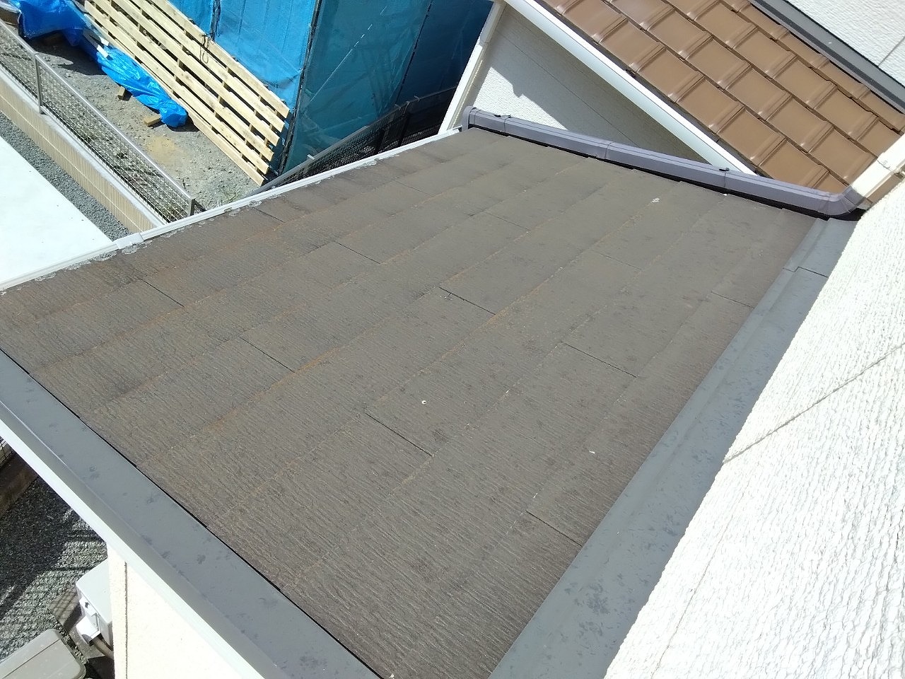 加古郡播磨町　下屋根雹災害カラーベスト