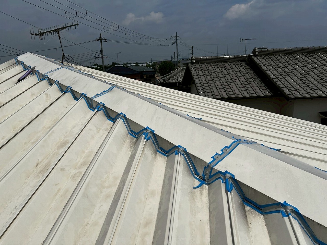 加古川市　金属屋根コーキング