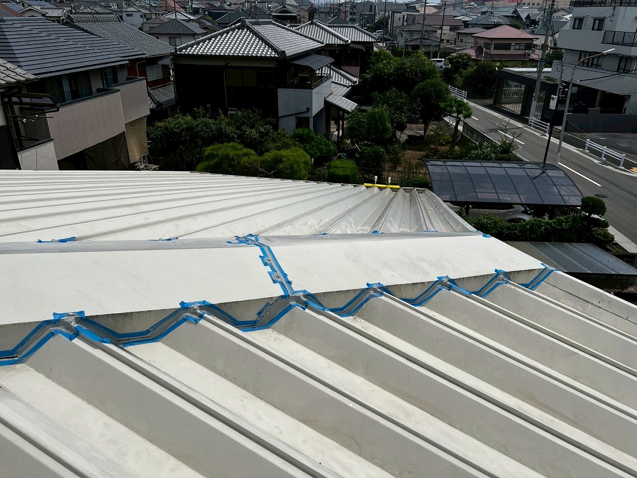 加古川市　金属屋根　棟シール