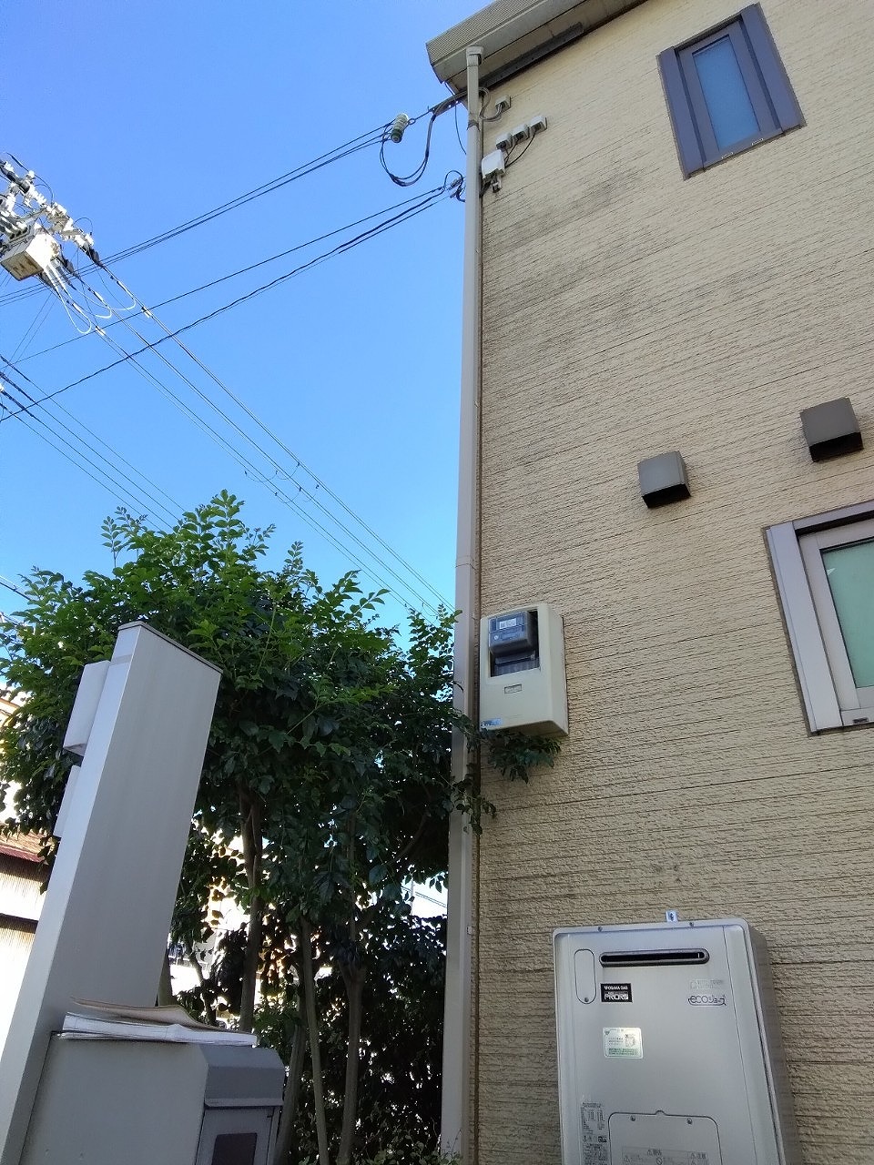 加古川市　竪樋(たてどい)台風で破損