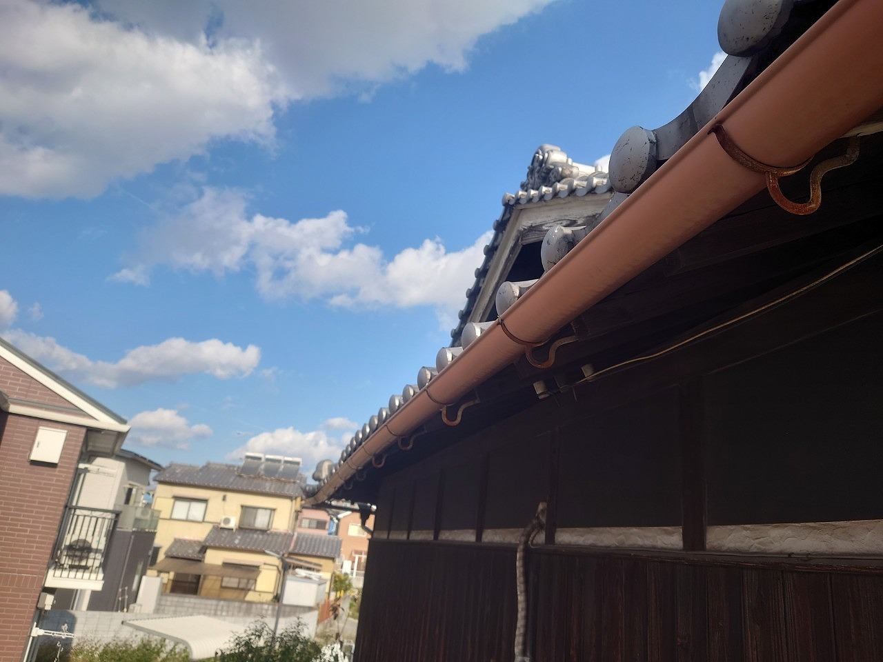 交換前の半丸樋