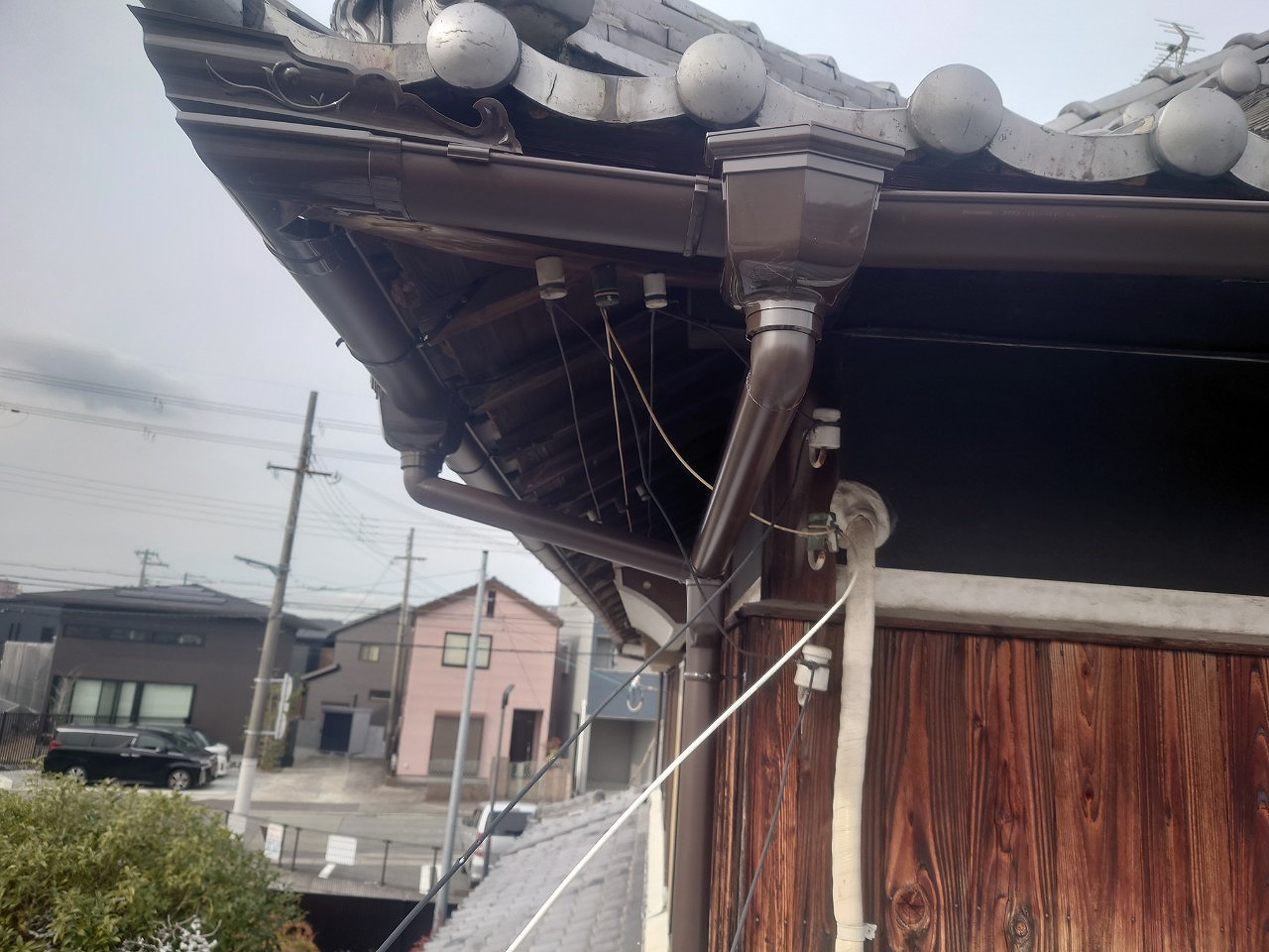 入母屋の樋工事