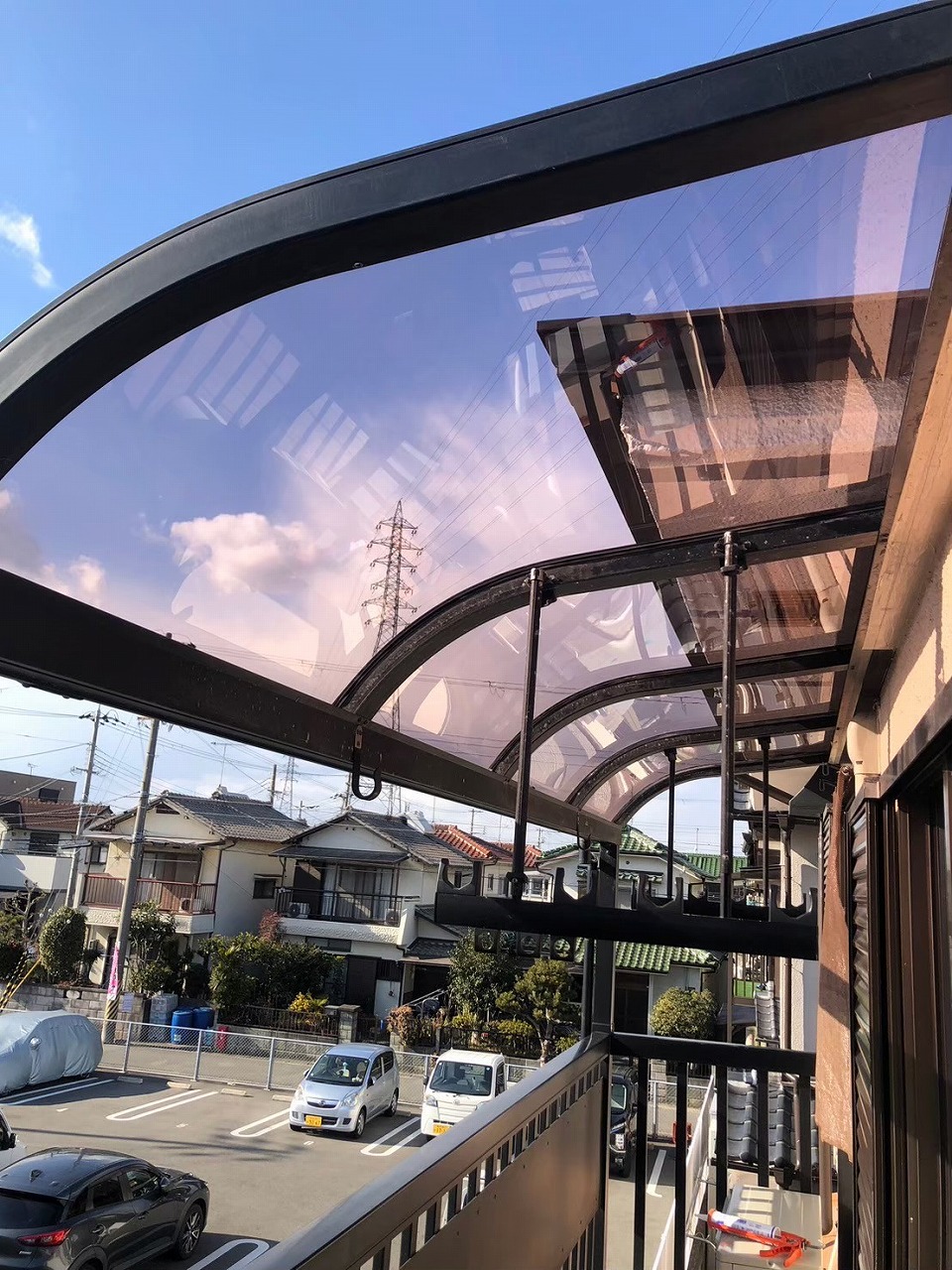 ベランダ新設　ポリカ