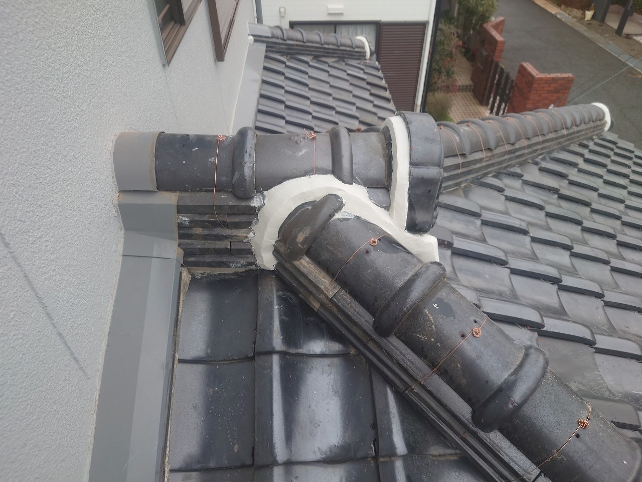 下屋根　隅棟　積み替え