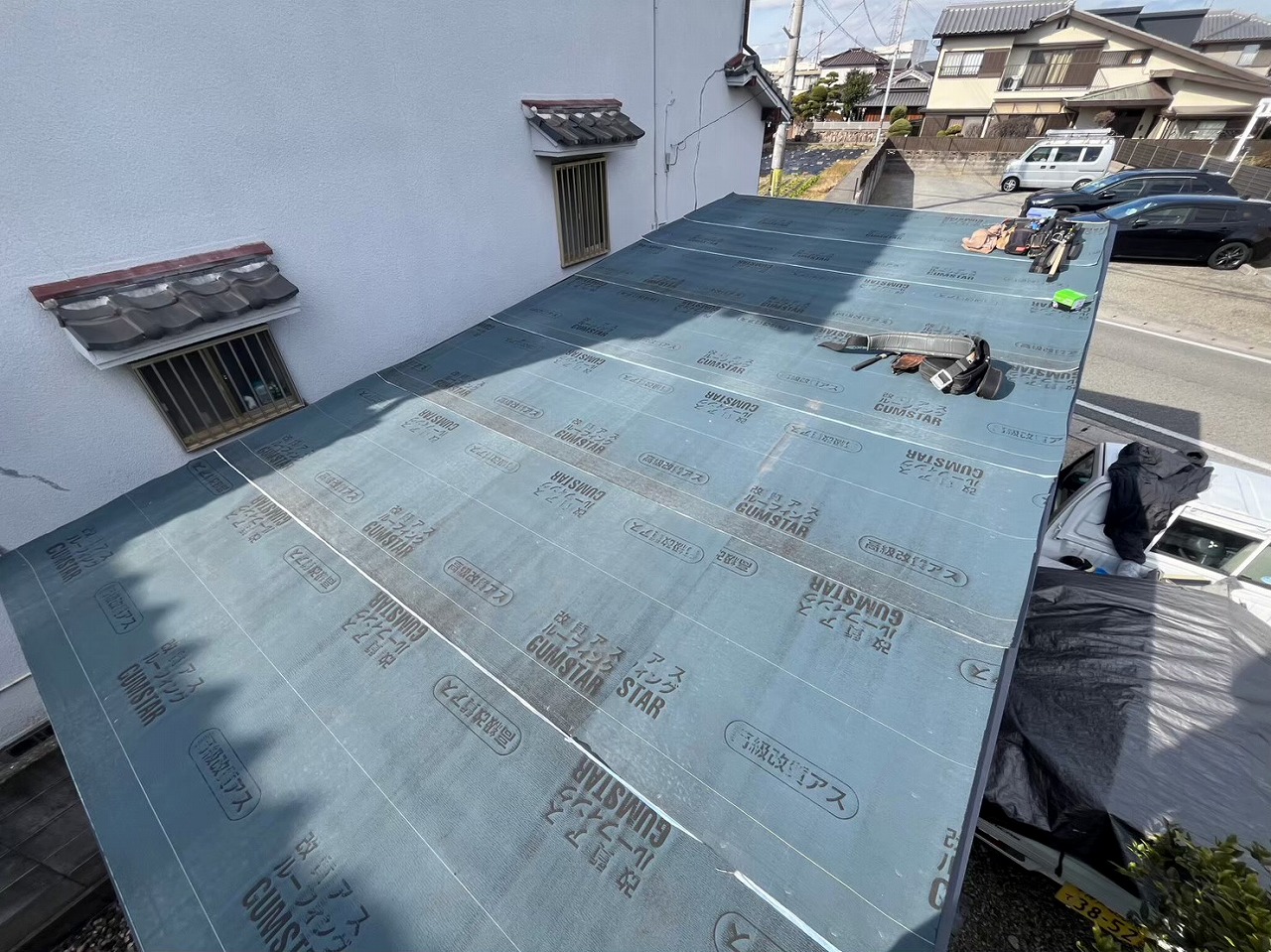 ゴムアスルーフィング敷設