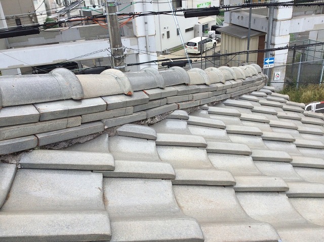 加古郡播磨町　隅棟熨斗ずれ