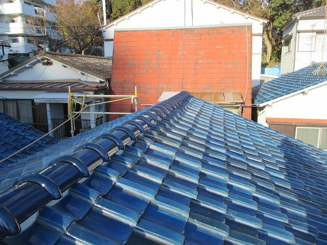 加古郡稲美町　本棟　紐丸瓦一発仕上げ