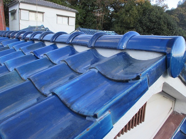 加古郡稲美町　本棟　紐丸瓦一発仕上げ