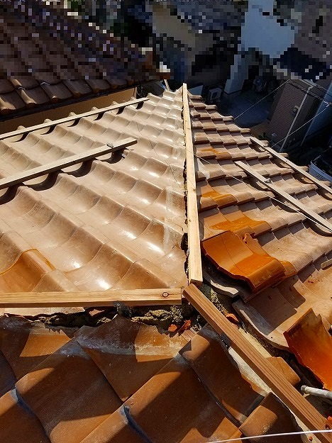 加西市　雨漏り修理棟積み替え　新しい下地材の設置