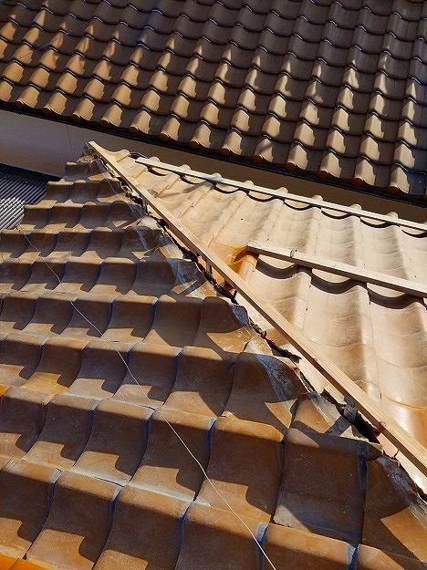加西市　雨漏り修理棟積み替え　瓦を積む前の下地
