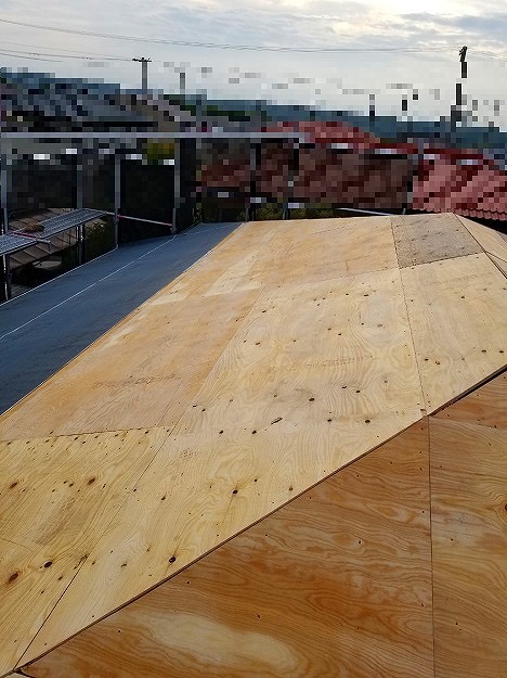 野地板増し張り完了後の全体像