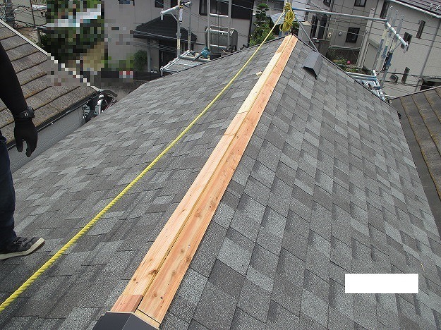 神戸市　カバー工法　棟板金取り付け