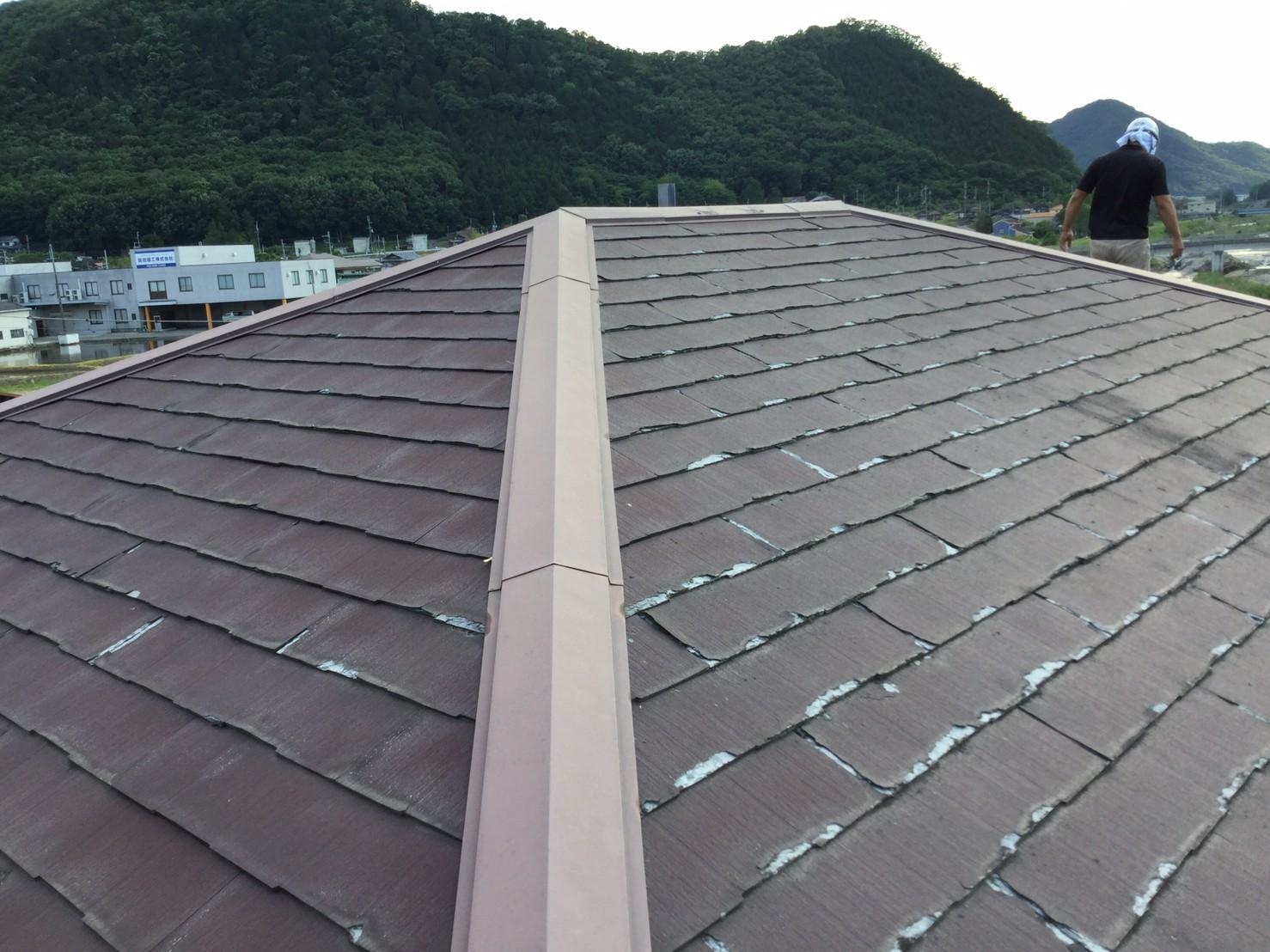 施工事例　ノンアスベスト屋根　引き写真