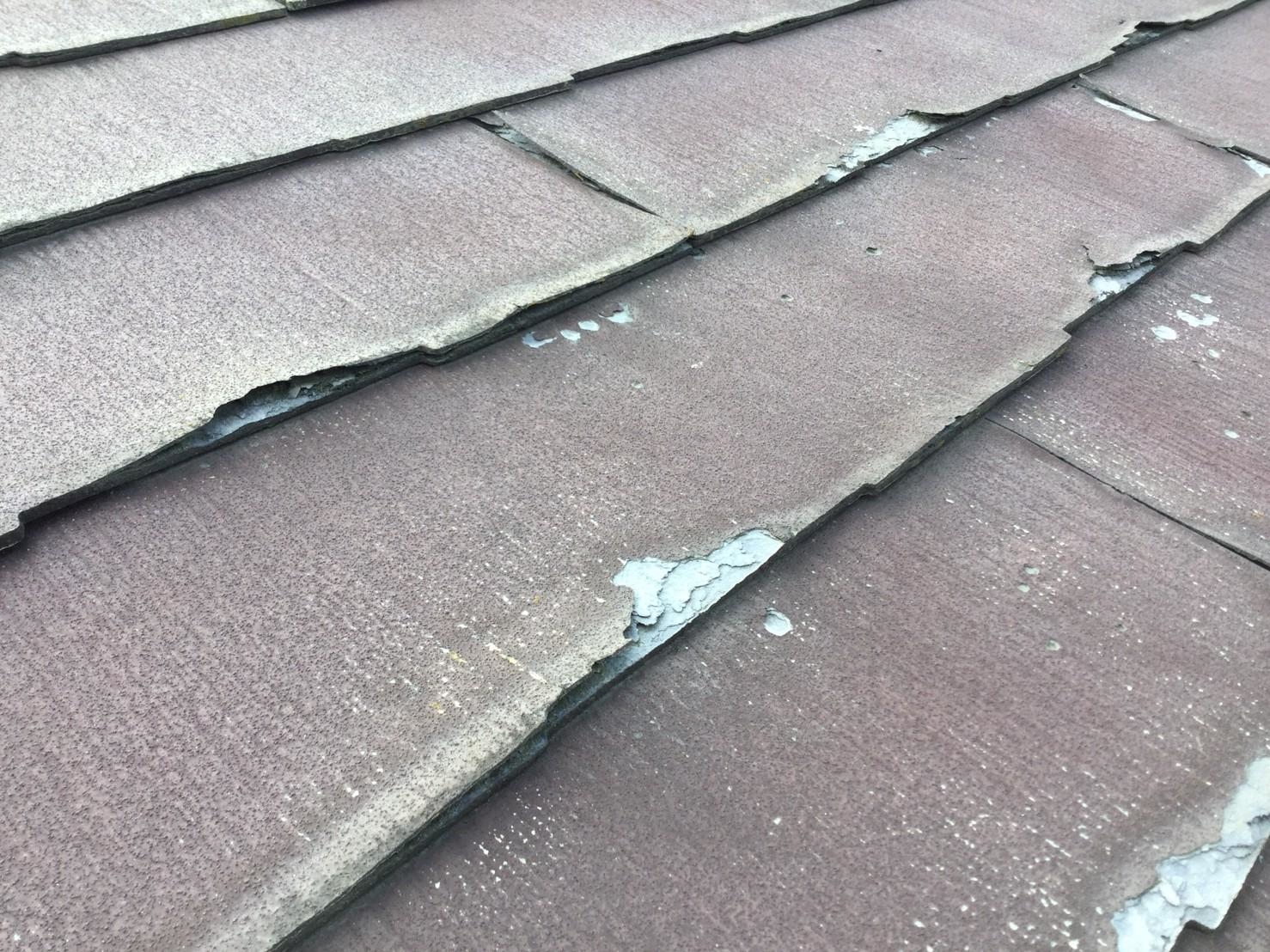 施工事例　ノンアスベスト屋根　接写