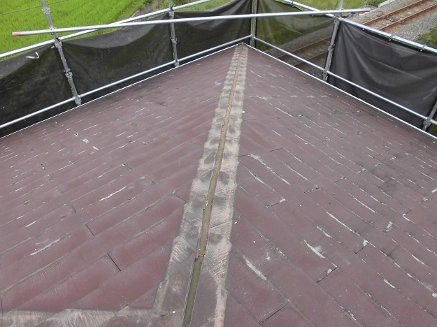 施工事例　ノンアスベスト屋根　棟