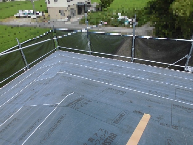 施工事例　ノンアスベスト屋根　ルーフィング