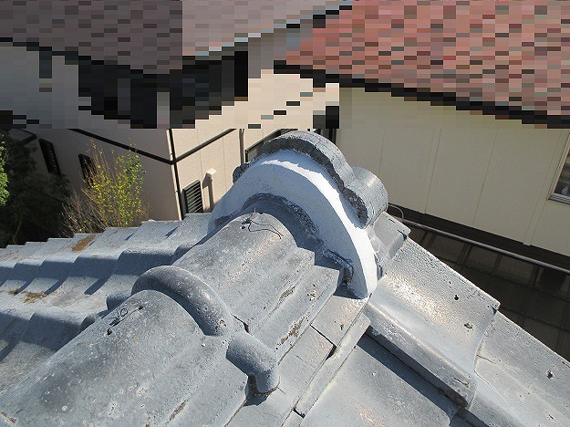 高砂市　屋根補修　鬼首漆喰