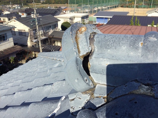 高砂市　屋根補修　鬼瓦