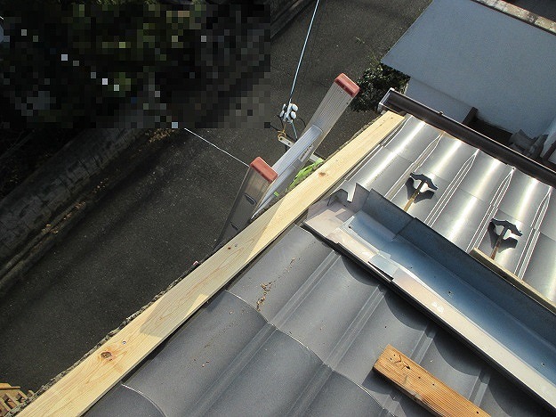 高砂市　ケラバ補修工事　下地取り付け