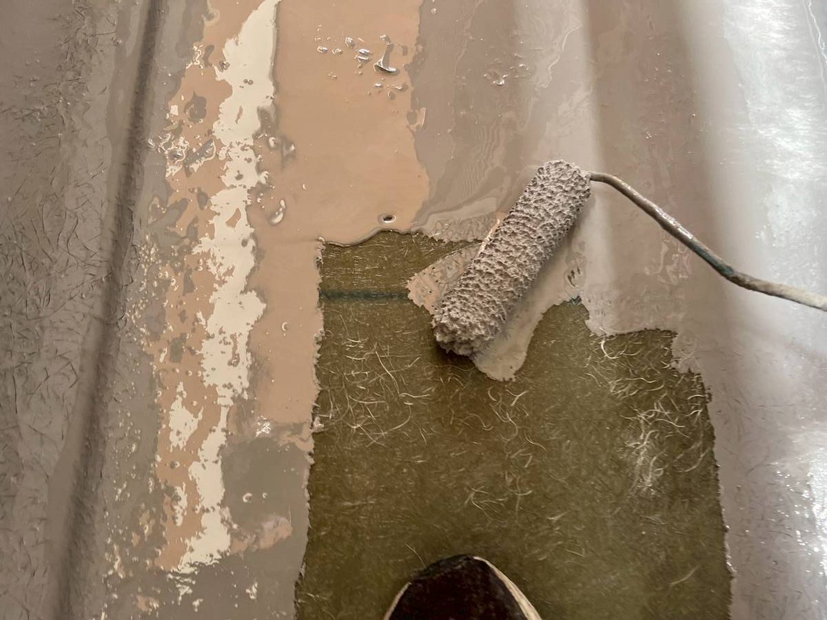 明石市　ベランダ中塗り