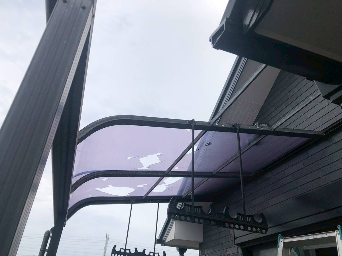 加古郡播磨町　物干し場　ポリカ　施工前