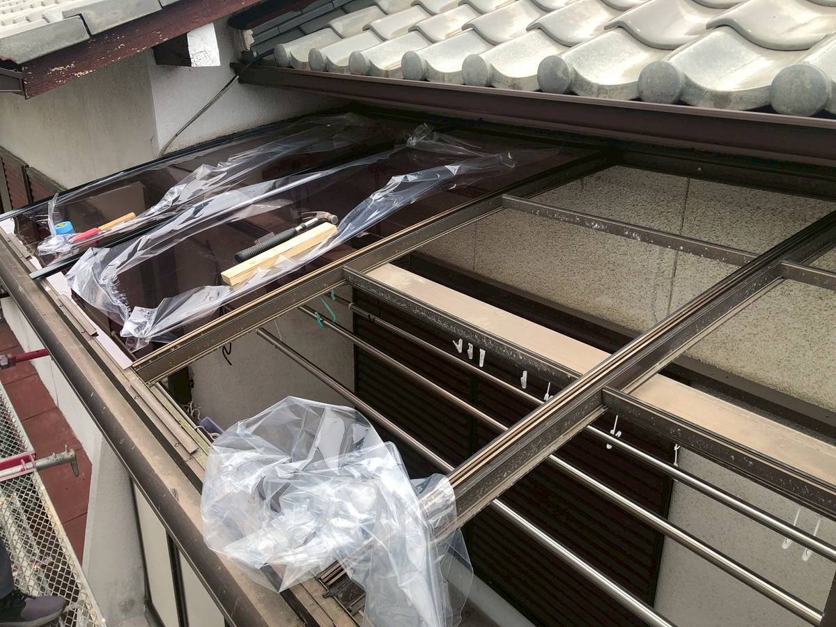 加古郡稲美町　雹災害　ベランダ　交換２