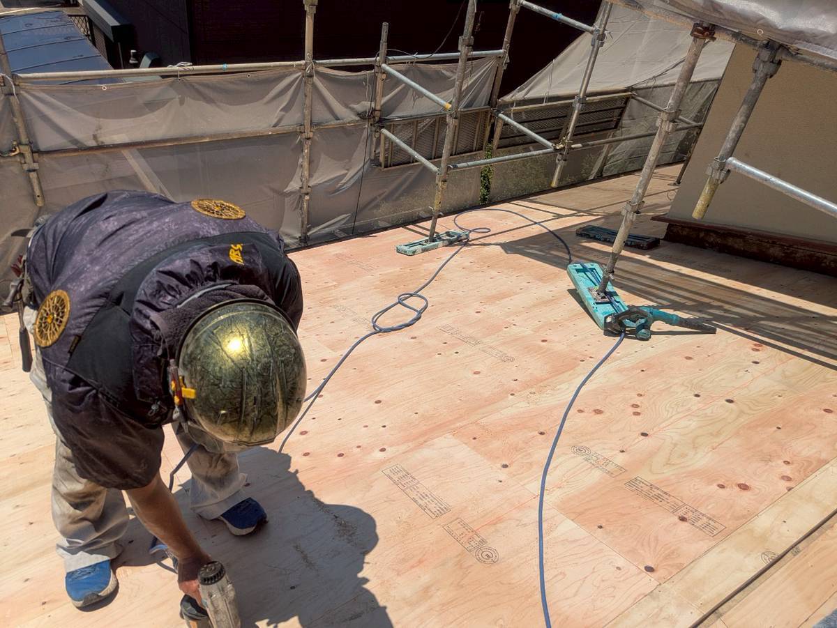 西脇市　屋根補修工事　下地補修の完了