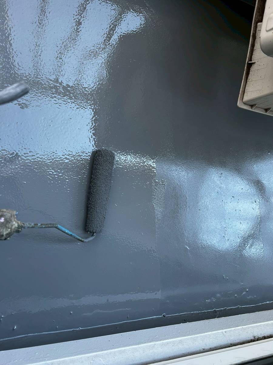 加古川　ベランダ防水工事　トップコート塗布