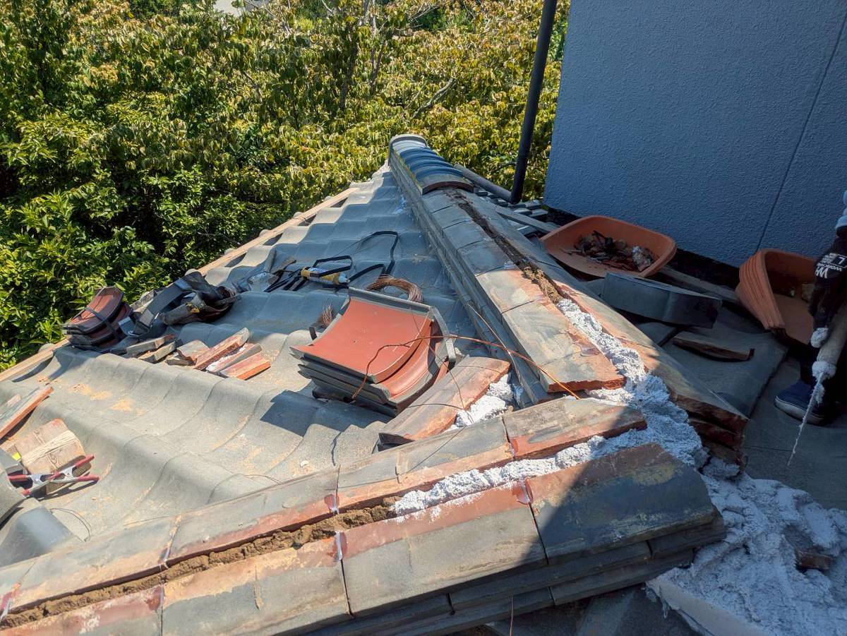 加古川市　隅棟積み直し