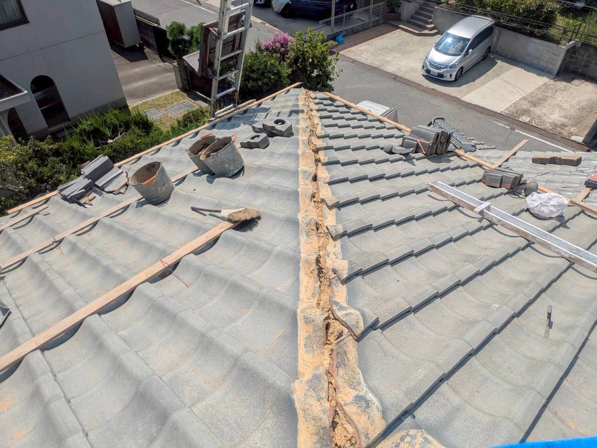 加古川市　棟取り直し　清掃中