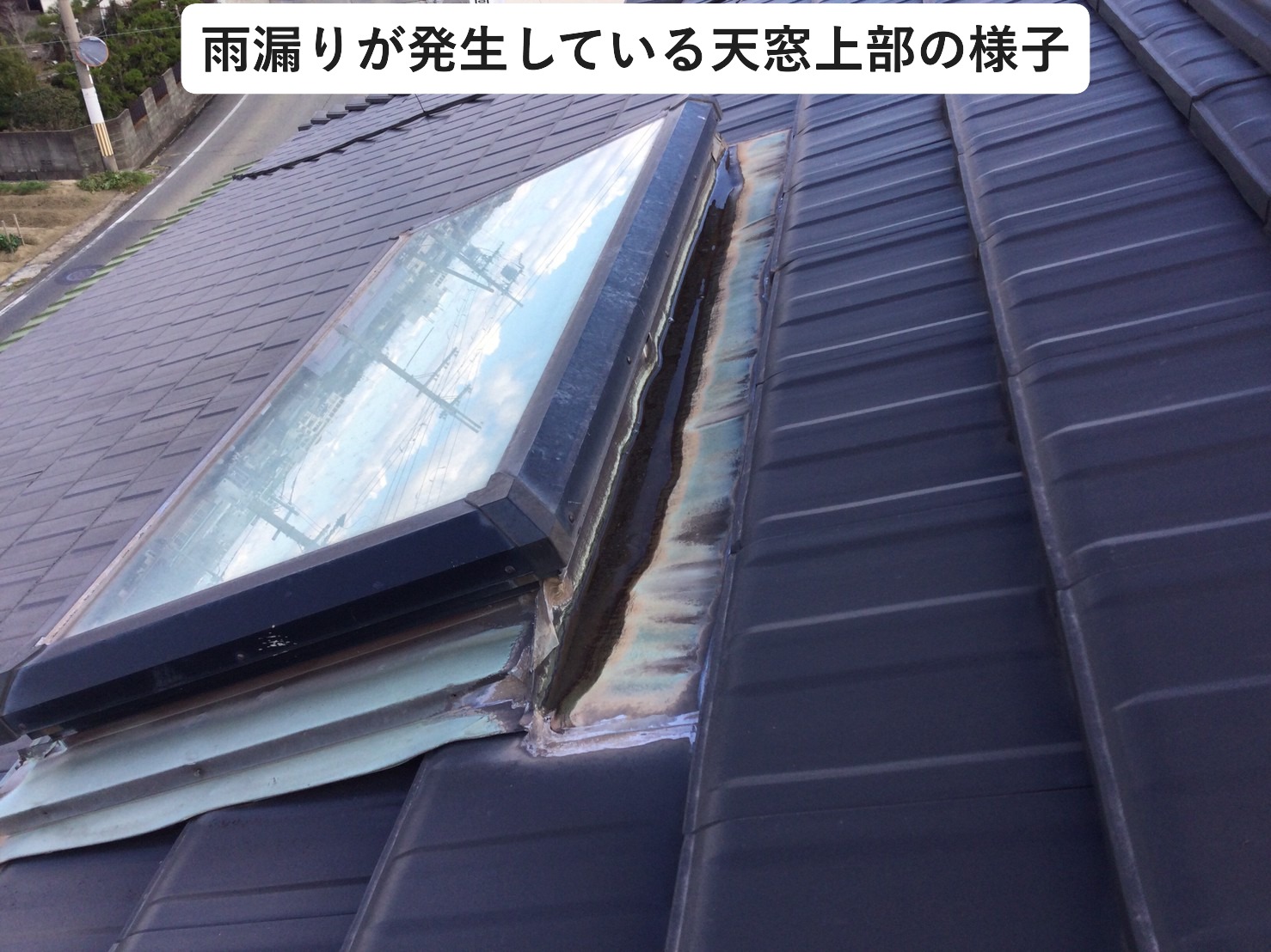 雨漏りが発生しているトップライト