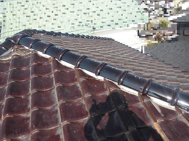 新設7寸丸瓦の取り付け