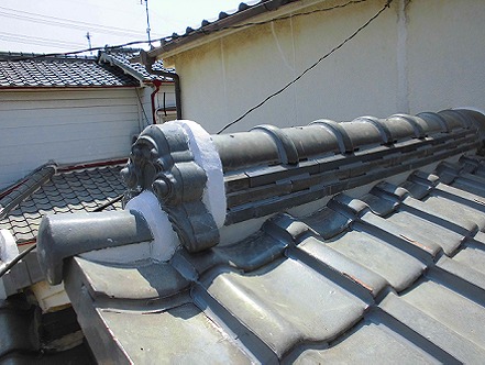 加古川市にて雨漏りの原因だった棟の積み直し後