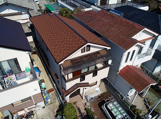 加古川市　屋根カバー工事　ディプロマット　施工完了写真