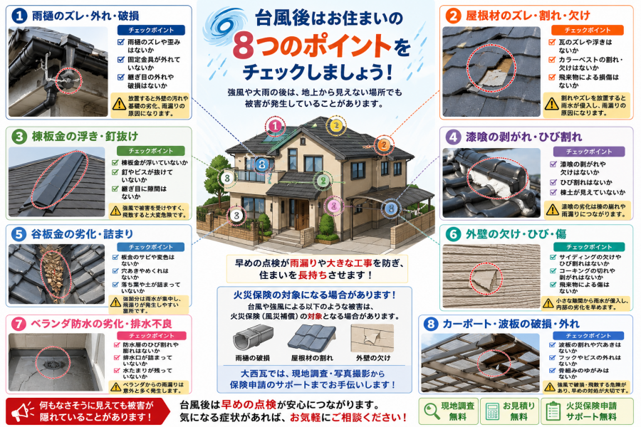 加古川市　台風後のチェックポイント8項目