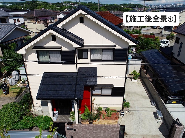 神戸市西区にて屋根葺き替え工事にてルーガ鉄平を使用した戸建て住宅