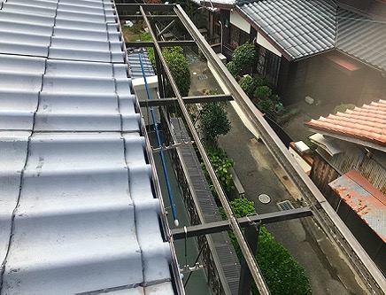 加古川市　波板工事　既存波板の撤去