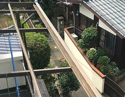 加古川市　波板工事　下地確認・調整