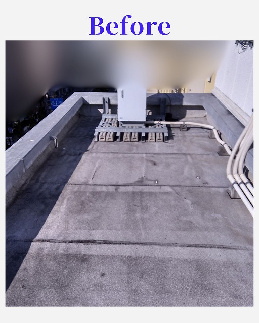 塩ビシート防水機械固定工法　屋上　before