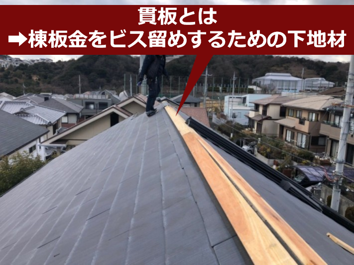 スレート屋根の貫板