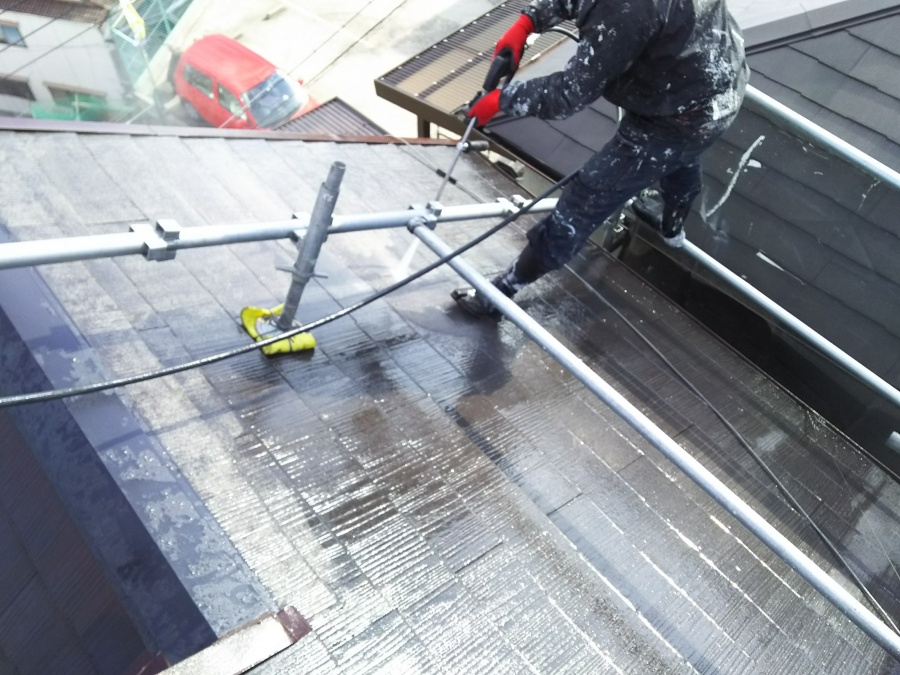 屋根塗装　高圧洗浄　