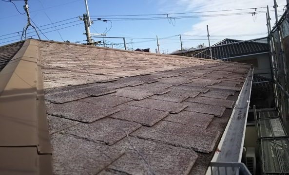 高圧洗浄後の屋根