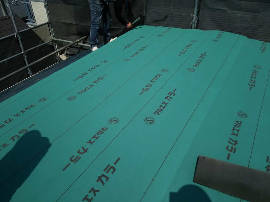 防水シート施工完了