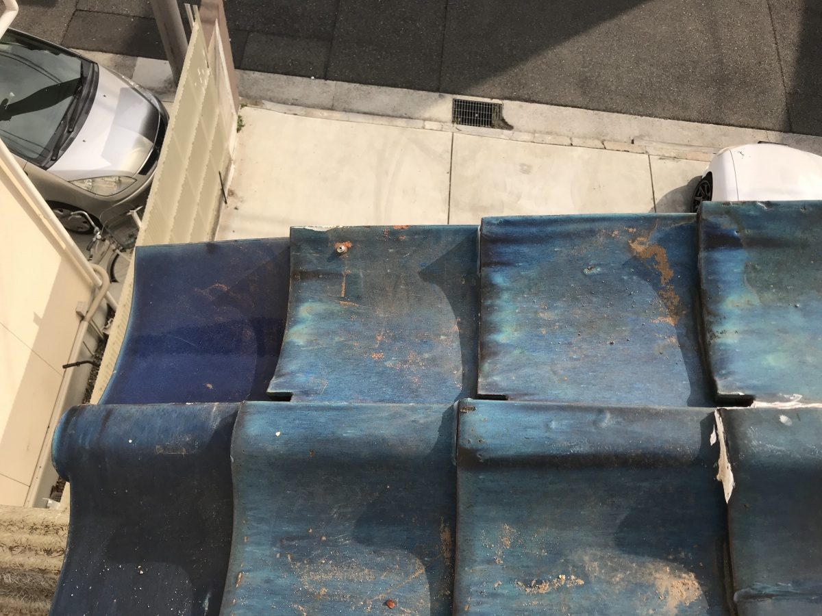 瓦差替え、角瓦完成