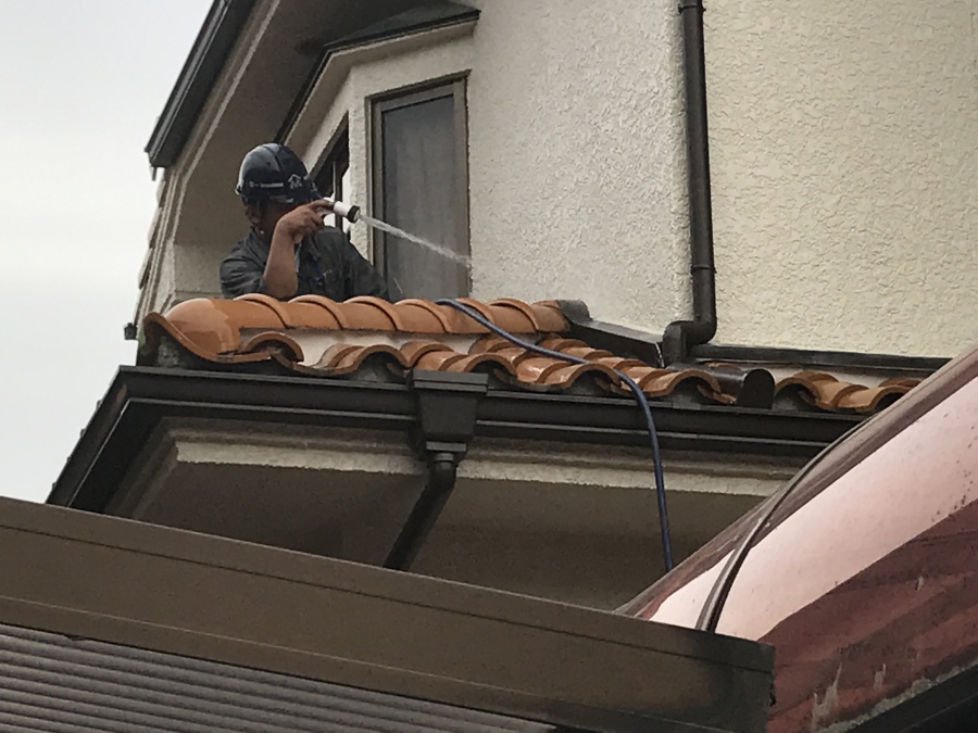 散水試験を行いました。